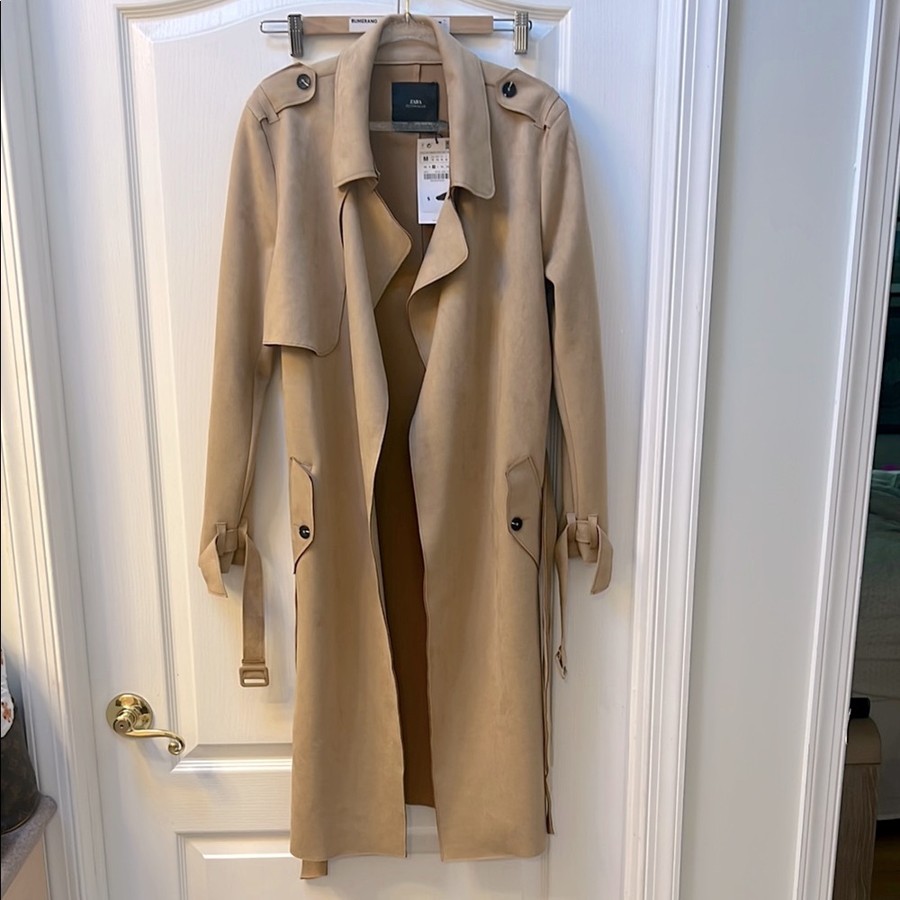 *NWT* Zara Suede Trench Coat